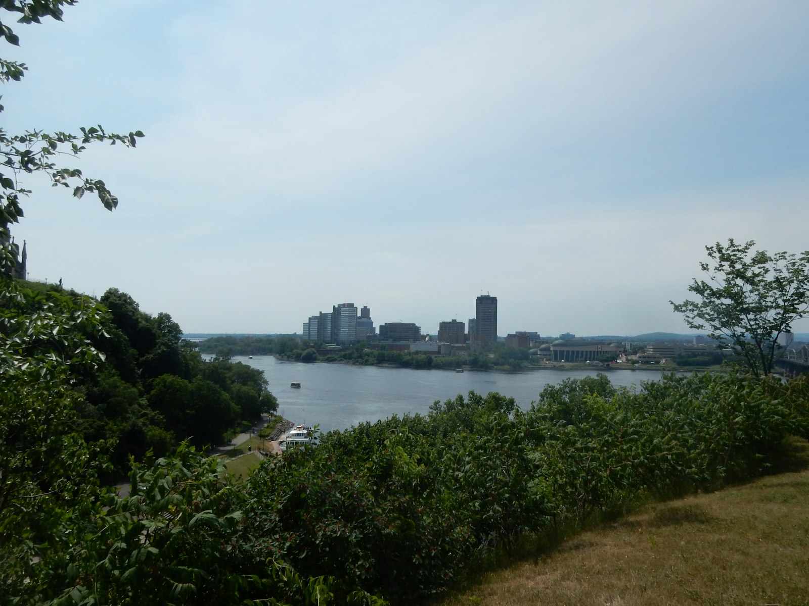 Sample photograph: Gatineau across the Ottawa River, framed by trees